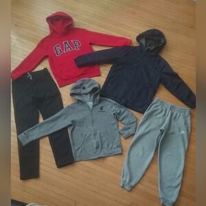 GAP (bandle of 5) hoodie, sweatpants and jacket, size 10
